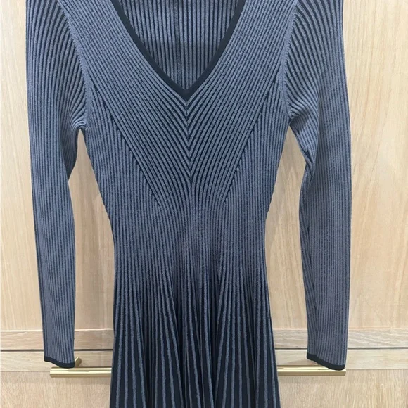 Milly | Dresses | Milly Black And Gray Long Sleeve Knit Dress | Poshmark